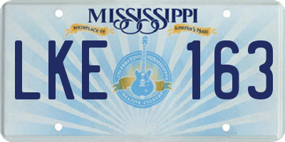 MS license plate LKE163