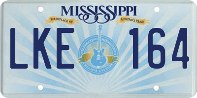 MS license plate LKE164