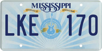 MS license plate LKE170