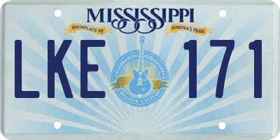 MS license plate LKE171