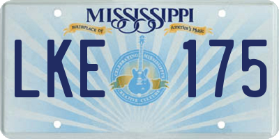 MS license plate LKE175