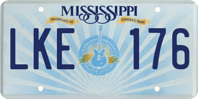 MS license plate LKE176