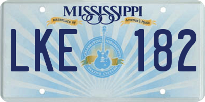MS license plate LKE182