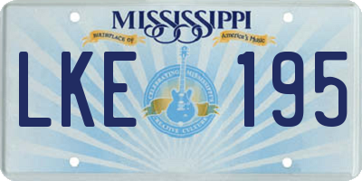 MS license plate LKE195