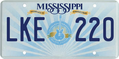 MS license plate LKE220