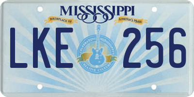 MS license plate LKE256