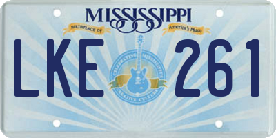 MS license plate LKE261
