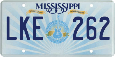 MS license plate LKE262