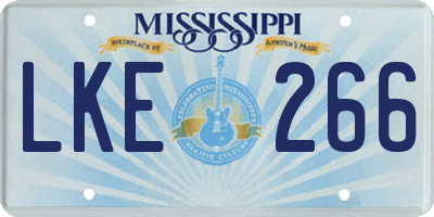 MS license plate LKE266