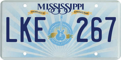 MS license plate LKE267