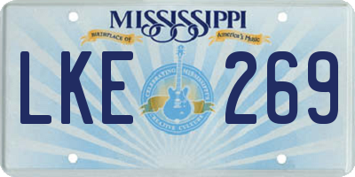 MS license plate LKE269