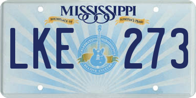 MS license plate LKE273
