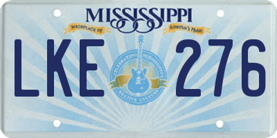 MS license plate LKE276