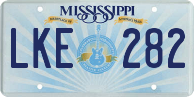 MS license plate LKE282