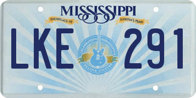 MS license plate LKE291