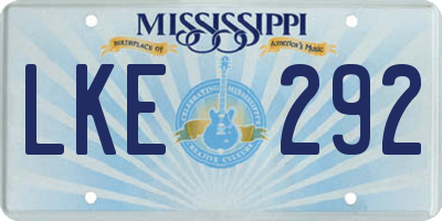 MS license plate LKE292