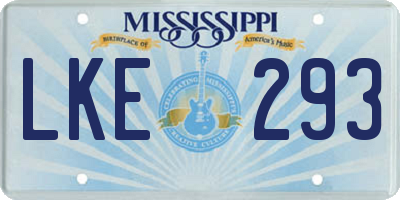 MS license plate LKE293