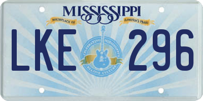 MS license plate LKE296