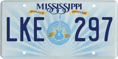 MS license plate LKE297