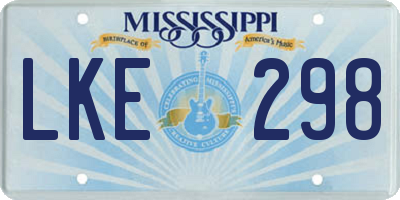 MS license plate LKE298