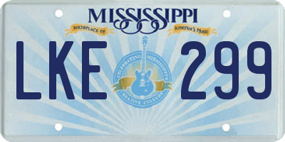 MS license plate LKE299