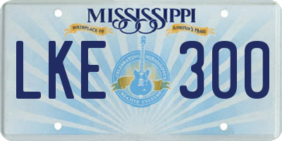 MS license plate LKE300