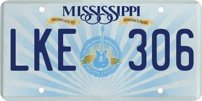 MS license plate LKE306