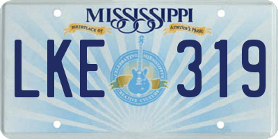 MS license plate LKE319