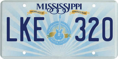 MS license plate LKE320