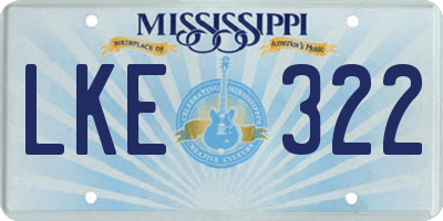 MS license plate LKE322