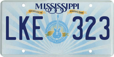 MS license plate LKE323