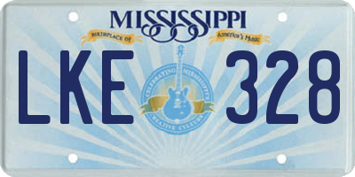 MS license plate LKE328