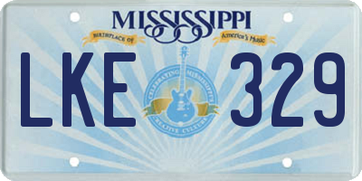 MS license plate LKE329