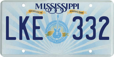 MS license plate LKE332