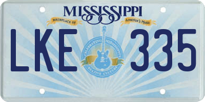 MS license plate LKE335