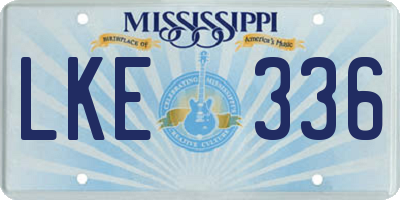 MS license plate LKE336