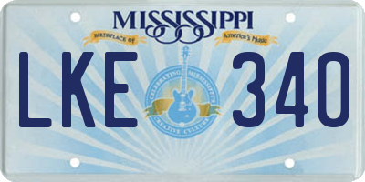 MS license plate LKE340