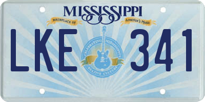 MS license plate LKE341