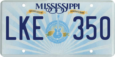 MS license plate LKE350