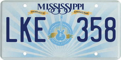 MS license plate LKE358