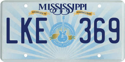 MS license plate LKE369
