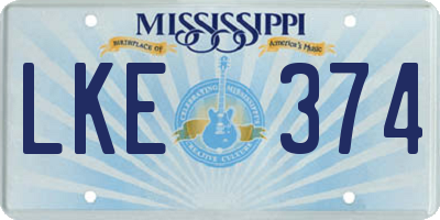 MS license plate LKE374