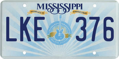 MS license plate LKE376