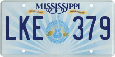 MS license plate LKE379