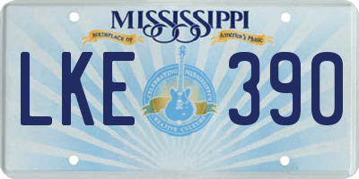 MS license plate LKE390