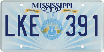 MS license plate LKE391