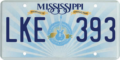 MS license plate LKE393