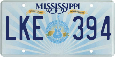MS license plate LKE394