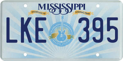 MS license plate LKE395