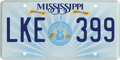 MS license plate LKE399